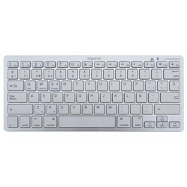 Approx appKBBT02x Teclado Inalámbrico Bluetooth 3.0 Tenkeyless Compacto QWERTY Español con 14 Teclas Multimedia y Alcance 10m - Color Plata