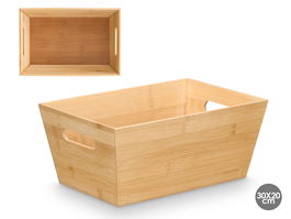 Kinvara Caja de Bambú Natural con Asas 30 x 20 x 13 cm (Set de 12)
