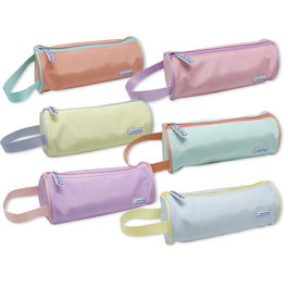 Lagart 329271 Portatodo Tacto Suave Redondo Colores Surtidos con Asa Cremallera