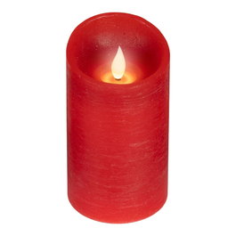 Lumineo Vela de Cera LED Roja con Parte Superior Curva