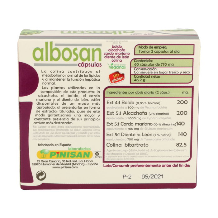 Pinisan Albosan 60 Cápsulas Pinisan Albosan 60 Cápsulas