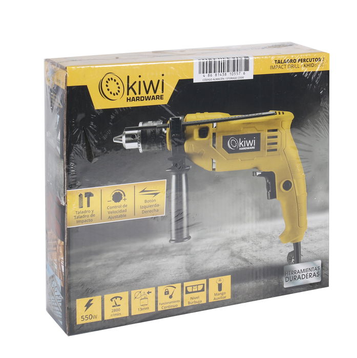 Kiwi Taladro Percutor 550W - 2800Rpm, 27.9 cm Largo, 23 cm Alto, 6.6 cm Ancho