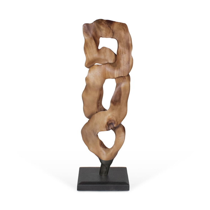 DKD Home Decor Escultura Suar Hierro Tallado Natural 26x30x90 cm