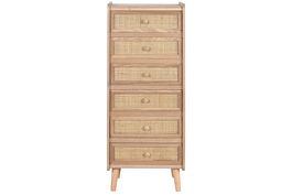 DKD Home Decor Chifonier Balines Paulownia Ratan Natural 30 x 104 x 40 cm