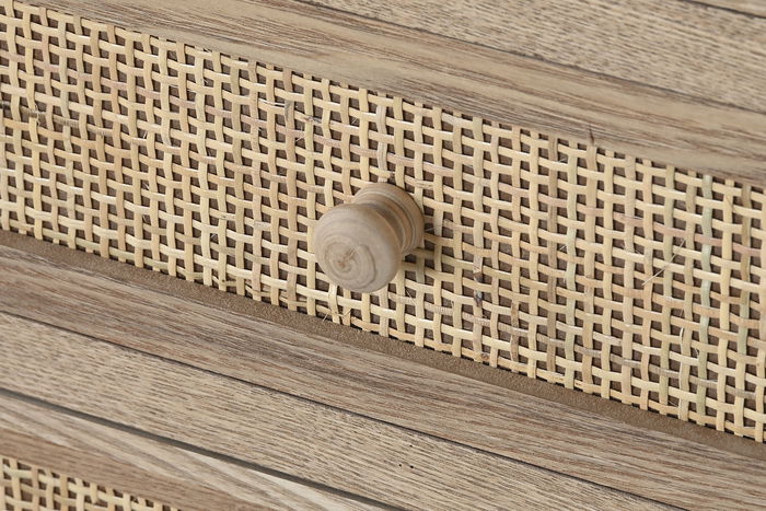 DKD Home Decor Chifonier Balines Paulownia Ratan Natural 30 x 104 x 40 cm