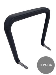 Kit de 2 juegos de brazos fijos para sillas modelo ISO de NOWY STYL. Fabricados en poliamida con refuerzo interior de hierro, aportan comodidad, estabilidad y gran resistencia. Incluye 2 juegos completos listos para instalar.