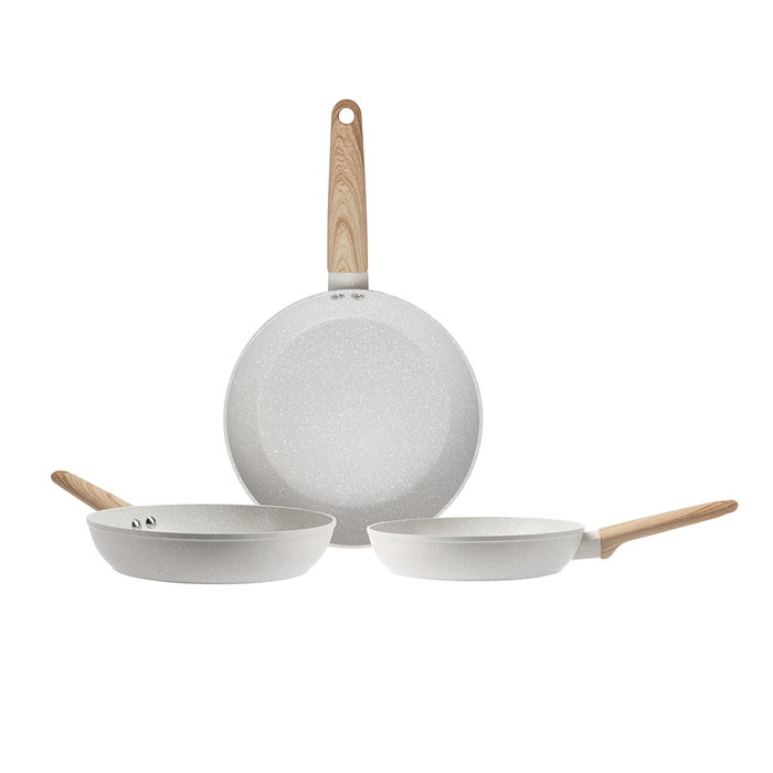 San Ignacio Set 3 sartenes aluminio forjado revestimiento mármol antiadherente, Ø18/22/26 cm, aptas inducción, gas, eléctrico, vitrocerámica y halógeno San Ignacio Set 3 sartenes aluminio forjado revestimiento mármol antiadherente, Ø18/22/26 cm, aptas inducción, gas, eléctrico, vitrocerámica y halógeno