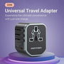 Vention FJCB0 Cargador de Pared Universal para Viaje, 1xUSB Tipo-C, 2xUSB, 20W Carga Rápida Compatible con Enchufe US, AU, UK, EU