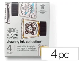 Winsor&newton Set de 4 Tintas Caligráficas Colores Metálicos y Básicos 14 ml