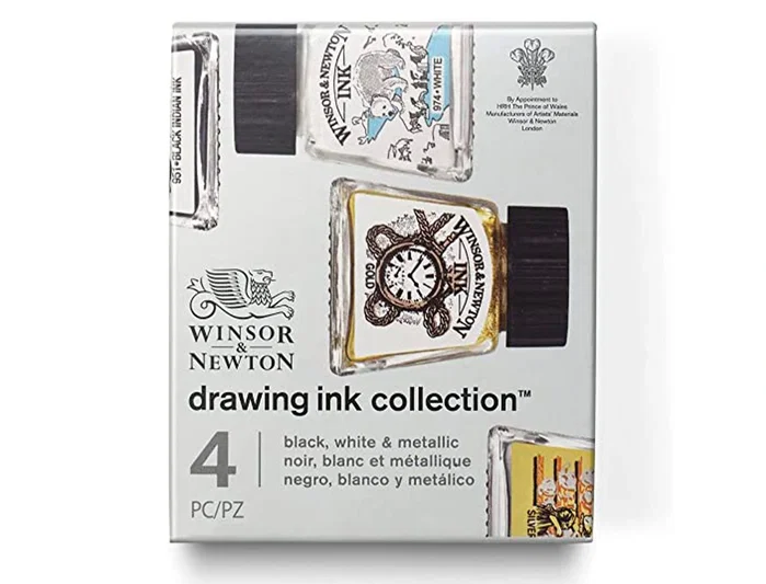 Winsor&newton Set de 4 Tintas Caligráficas Colores Metálicos y Básicos 14 ml Winsor&newton Set de 4 Tintas Caligráficas Colores Metálicos y Básicos 14 ml