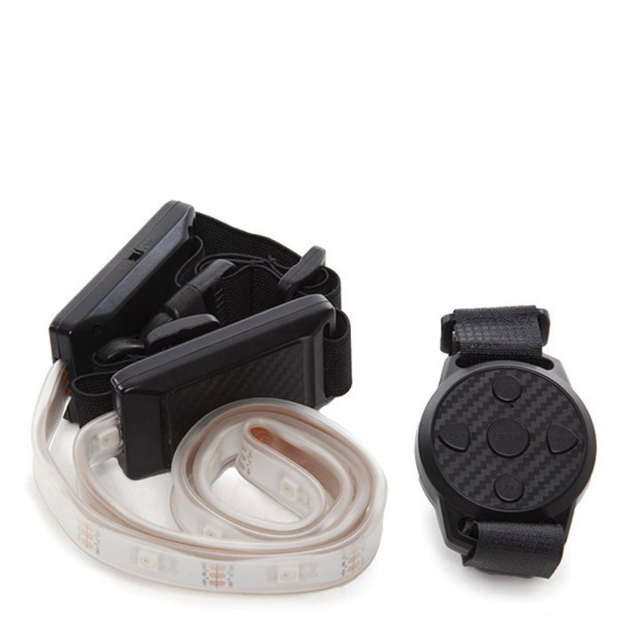 Cinturón de Seguridad LED Recargable para Ciclistas con 18 LEDs y Control Remoto - Ajustable 46,4 Pulgadas Cinturón de Seguridad LED Recargable para Ciclistas con 18 LEDs y Control Remoto - Ajustable 46,4 Pulgadas