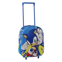 Cerdá Mochila Infantil Trolley 3D Sonic the Hedgehog Azul