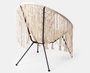 DKD Home Decor Silla de Hierro y Algodón con Flecos Trenzado