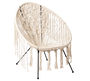 DKD Home Decor Silla de Hierro y Algodón con Flecos Trenzado