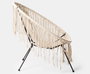 DKD Home Decor Silla de Hierro y Algodón con Flecos Trenzado