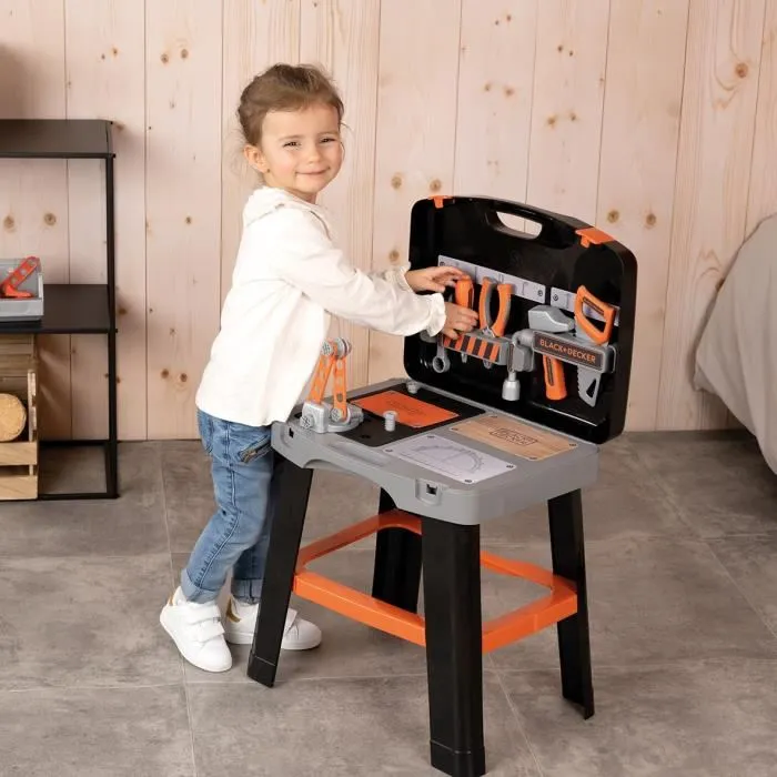Smoby Banco maletín de Herramientas Black&Decker con 33 accesorios