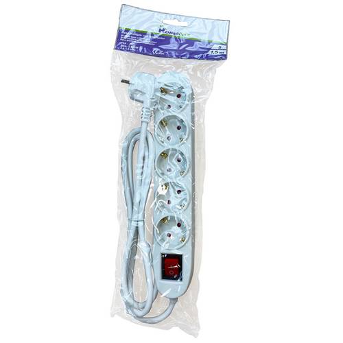 Homelux Base Múltiple con Interruptor 5 Tomas y Cable 1.5m Homelux Base Múltiple con Interruptor 5 Tomas y Cable 1.5m
