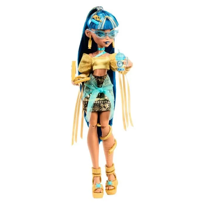 Monster High Muñeca Cleo de Nile con animal y accesorios HXH74 Monster High Muñeca Cleo de Nile con animal y accesorios HXH74
