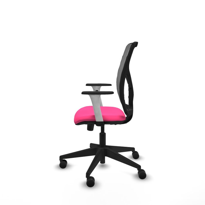 PIQUERAS Y CRESPO Silla de oficina Motilla Rosa y Gris con mecanismo Sincro
