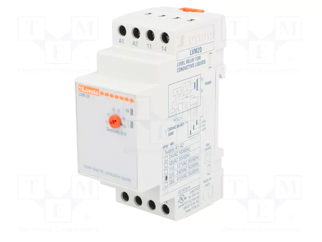 LOVATO ELECTRIC LVM20A240 Relé de monitorización de nivel conductivo 220...240V AC