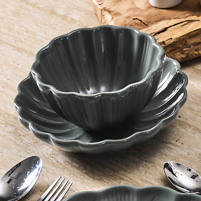 Home Deco Factory Bol Calista Gris 550 ml