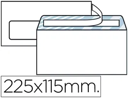 Liderpapel Sobre N.6 Blanco Americano con Ventana Izquierda, Tira Silicona Open System, 115x225 mm, Caja 500 Unidades