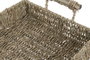 DKD Home Decor Set de 2 Bandejas de Seagrass y Metal Natural 42x32x13 cm
