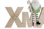 DKD Home Decor Decoracion Navidad Fantasia Natural Multicolor Madera 2 x 19 x 32 cm (6 Unidades)