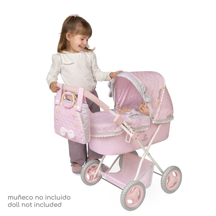Decuevas Coche de muñeca plegable con sombrilla y bolso Sophie