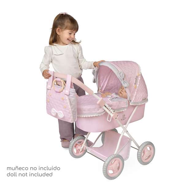 Sophie Coche de muñeca plegable con sombrilla y bolso Sophie - para muñecas de hasta 48 cm. 38x65x60 cm