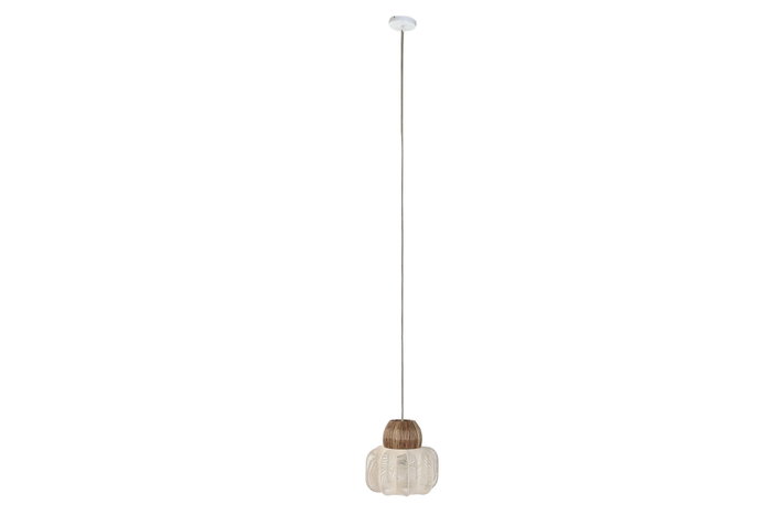 DKD Home Decor Lámpara de Techo Algodón y Seagrass Natural 31x31x29 cm
