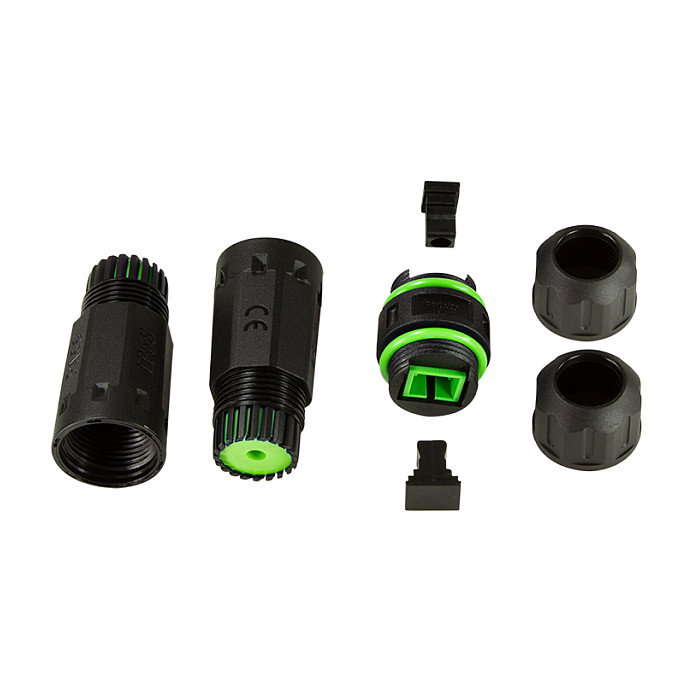 LogiLink Conector de fibra óptica simplex SC para exteriores con 2 prensaestopas