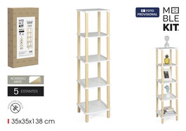 Inde Estanteria Madera Cuadrada 5 Niveles White Moblekit