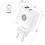 Tech One Tech Cargador GaN TEC2270 65W Blanco con USB-C y USB-A