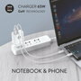 Tech One Tech Cargador GaN TEC2270 65W Blanco con USB-C y USB-A