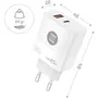 Tech One Tech TEC2270 Cargador de Pared GaN 65W USB Tipo-C / USB Blanco