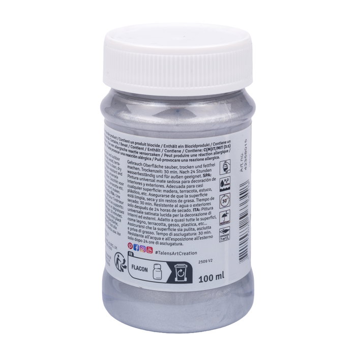 Talens Art Creation Tinta Interior/Exterior Plata Brillante 100ml Talens Art Creation Tinta Interior/Exterior Plata Brillante 100ml