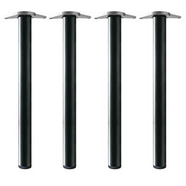 HERRAJES ALK Juego de 4 Patas de Acero para Mesa Modelo Neiva, Altura 71 cm, Diámetro 60 mm, Acabado Negro