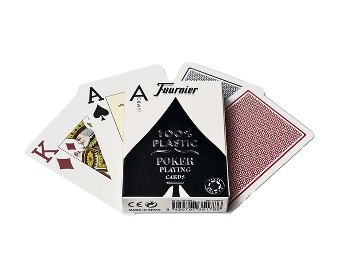 Fournier Baraja Póker Inglés Nº 2800 de 55 Cartas de Plástico con Índices Jumbo