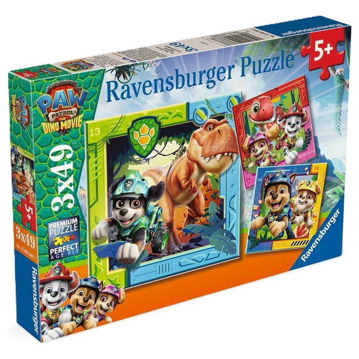 RAVENSBURGER Puzzle Dino Movie Patrulla Canina Paw Patrol 3x49pzs RAVENSBURGER Puzzle Dino Movie Patrulla Canina Paw Patrol 3x49pzs