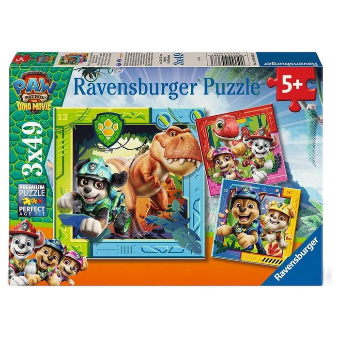RAVENSBURGER Puzzle Dino Movie Patrulla Canina Paw Patrol 3x49pzs RAVENSBURGER Puzzle Dino Movie Patrulla Canina Paw Patrol 3x49pzs