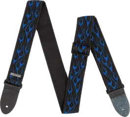 Dunlop Correa Guitarra Bajo Jacquard Azul Flameado