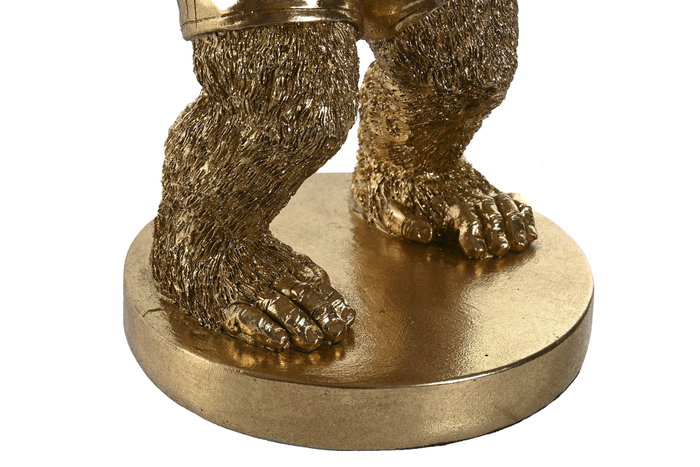 DKD Home Decor Figura de Resina Gorila Boxeador Dorado