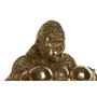 DKD Home Decor Figura de Resina Gorila Boxeador Dorado