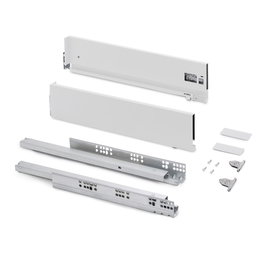 Emuca Cajón exterior Vertex con regulación 3D de altura 131mm, 40kg, profundidad 270mm, Acero, Pintado blanco