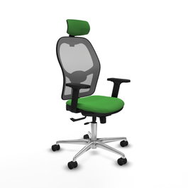 PIQUERAS Y CRESPO Silla de oficina Jorquera con mecanismo Sincro/Traslack, Verde y Gris