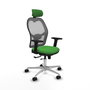 PIQUERAS Y CRESPO Silla de oficina Jorquera con mecanismo Sincro/Traslack, Verde y Gris