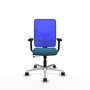 PIQUERAS Y CRESPO Silla de oficina Motilla con mecanismo Sincro/Traslack, Verde petróleo y Azul