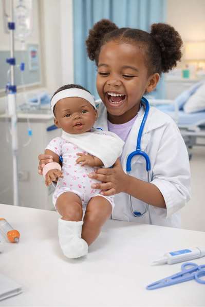 Berjuan Muñeca Newborn 45cm Niña Hospital Africana Ref: 18077-18