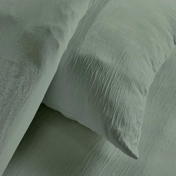 Today HOY Essential Juego de Cama 2 Personas 220 x 240 cm Efecto Crepe Salvia - TOD3574641307455